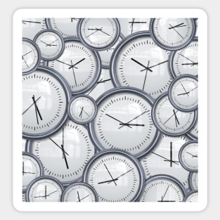 Silver Clocks Passing Time #2 Sticker